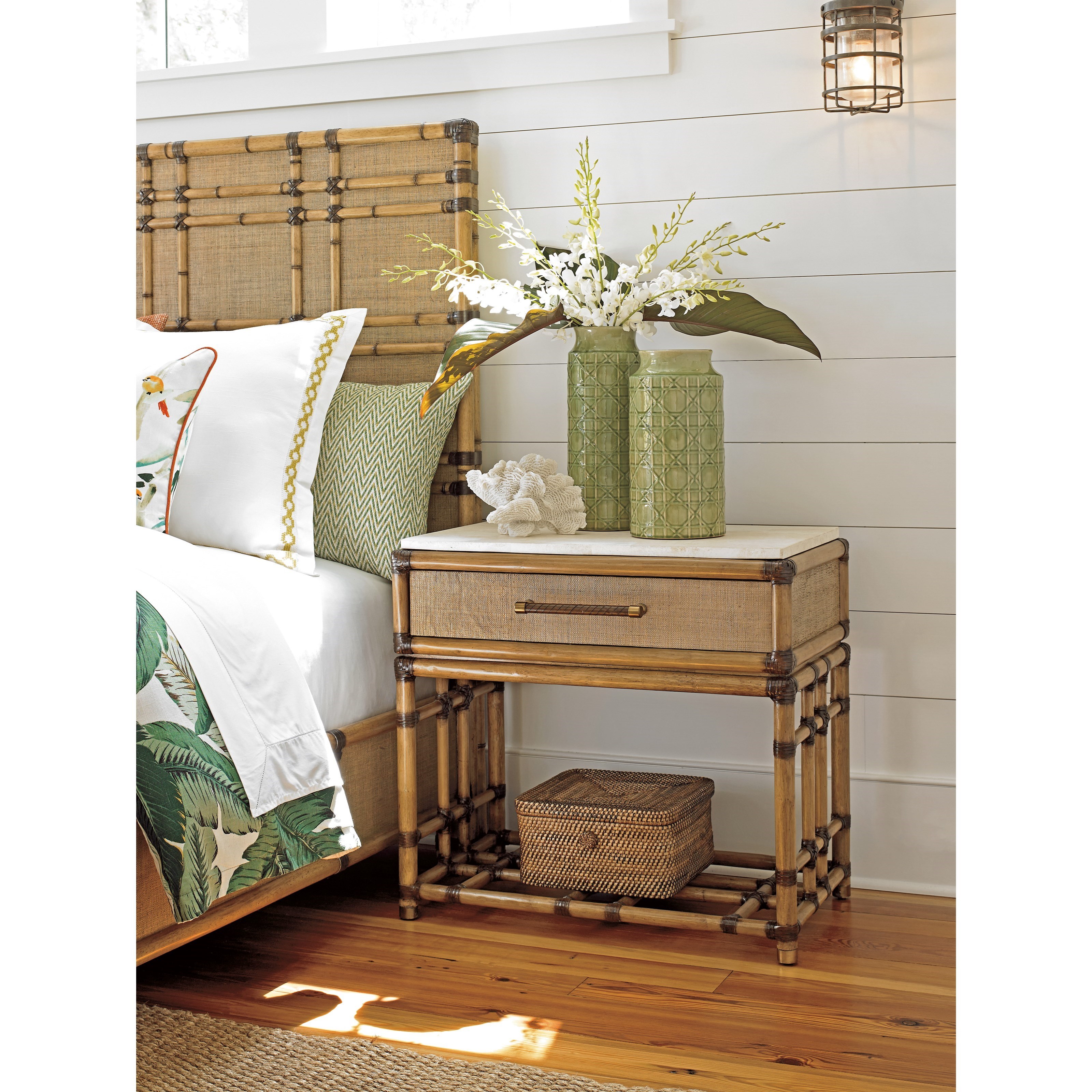 Tommy Bahama Home Twin Palms 558623 Cordoba Open Nightstand with Stone